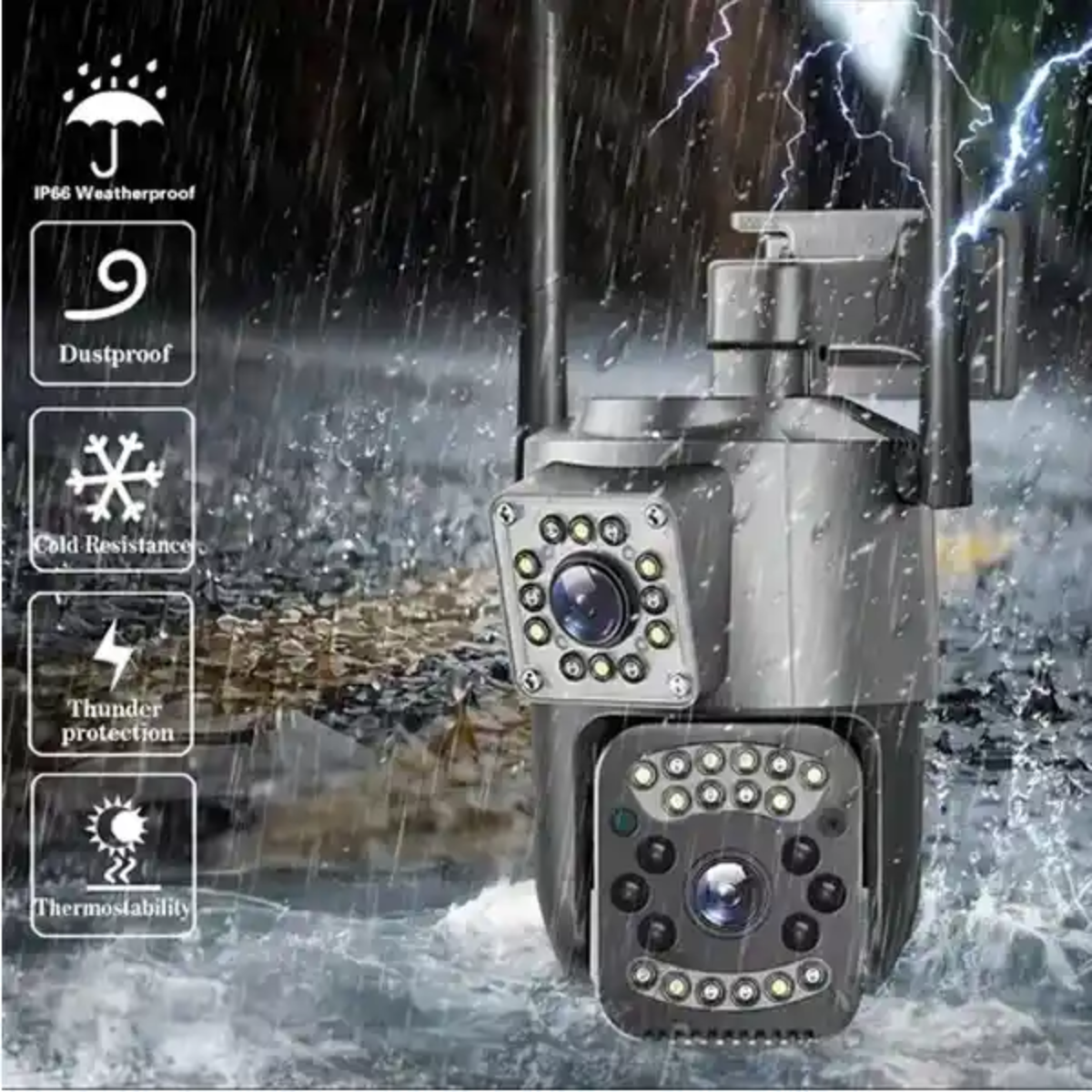 Cámara Ip Exterior Doble Lente Wifi